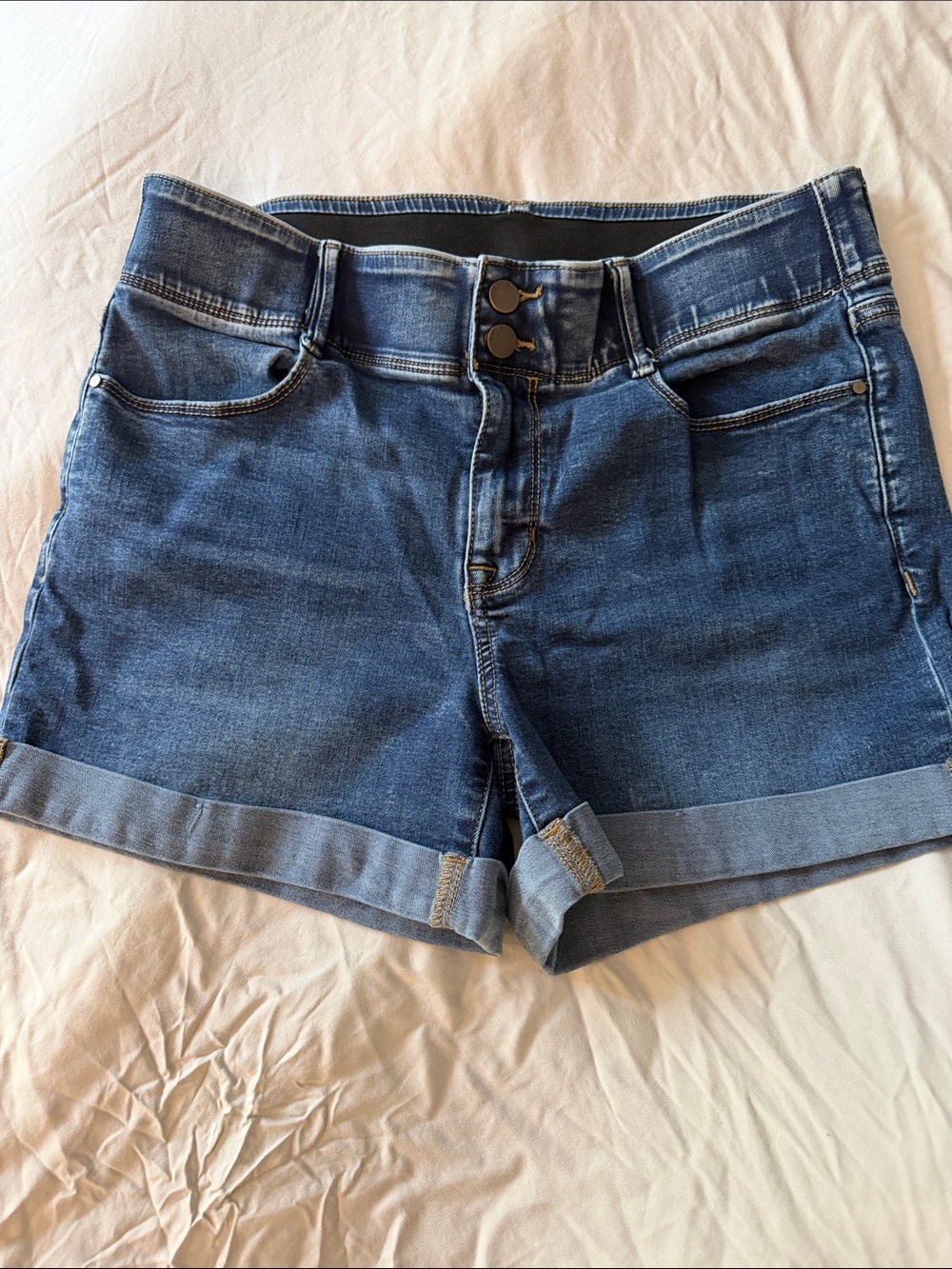 Apt. 9 Dark Blue Roll-Cuff Denim Shorts
